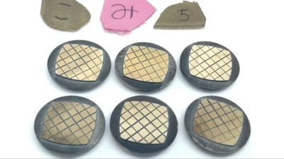 6pcs brown-colored23mm bundle of resin buttons special real buffalo material - Image 1 of 4