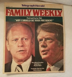 Telegraph Herald Newspaper Family Weekly 10/31/76 Ford & Carter Tell: - Picture 1 of 2