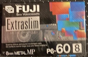 Fuji 8mm P6-60 Videocassette - Extraslim Metal Particle - Made in Japan - Picture 1 of 2