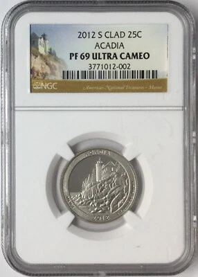 2012-S 25C Clad Acadia NGC PF69 Ultra Cameo # - Image 1 of 3