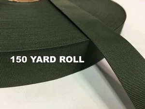 150 YARD ROLL 1" Inch MilSpec Webbing Binding Grosgrain MIL-PRF-5038J CAMO GREEN - Picture 1 of 4