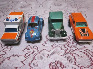 Lot (4) Vintage 1970's Matchbox 1/64: Model "A" Ford, VW, Ambulance, Race Car - Picture 1 of 6