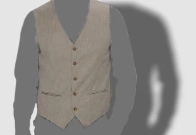 $79 Perry Ellis Portfolio Men's Beige Slim Fit Suit Vest Waistcoat Size Small - Image 1 of 2