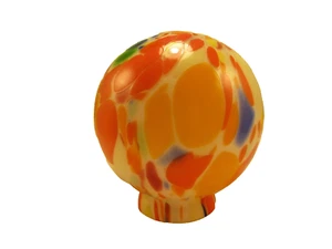 6" Art Deco Czech Multicolored End of Day Glass Globe Shade for Lamp/ Chandelier - Picture 1 of 15