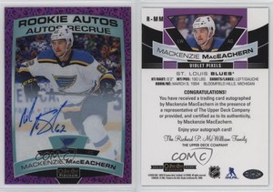 2019 O-Pee-Chee Platinum Autos Violet Pixels Mackenzie MacEachern Rookie Auto RC