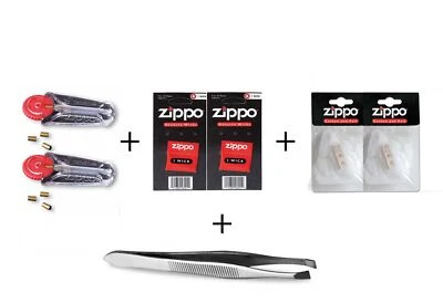 Zippo Zubehör (ReLife) Set 2 inkl. 2x Watte, 2x Docht, 2x Feuerstein u. Pinzette - Bild 1 von 4