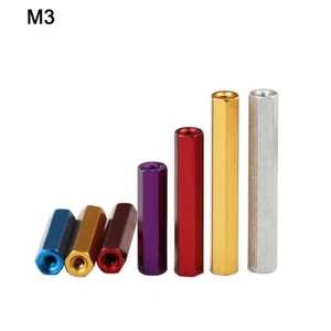M3 Sechskant Sechskant Aluminiumlegierung eloxiert Innengewinde Abstandshalter Muttern - Bild 1 von 6