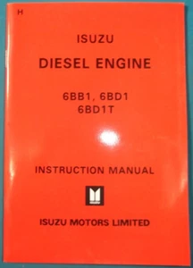 ISUZU 6BB1 6BD1 6BD1T ENGINE INSTRUCTION OPERATION & MAINTENANCE MANUAL BOOK - Picture 1 of 4