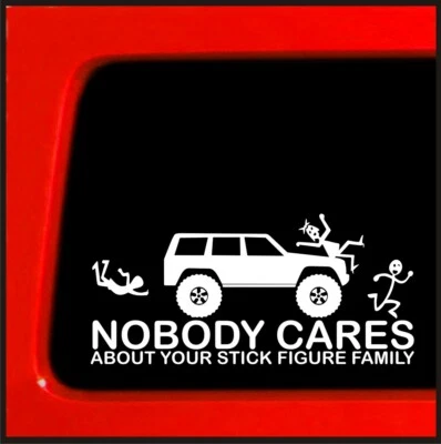 Sticker Connection | Adesivo de boneco adesivo para Jeep Cherokee | Family Nobody Care - Imagem 1 de 4