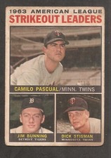 Camilo Pascual/Bunning/Stigman 1964 Topps Venezuela #6 Rare Venezuelan card