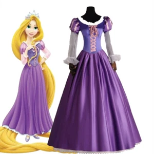 Adult Women Princess Rapunzel Cosplay Costume the Tangled Halloween Fancy Dress - Picture 1 of 12