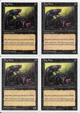 MTG: BOG RATS 5th Edition COMMON; played, Excellent condition x4