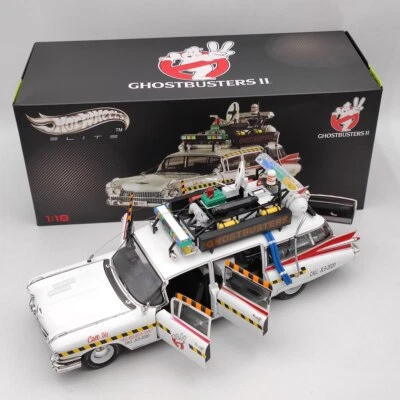 HOT WHEELS X5470 1/18 Cadillac Ghostbusters II ECTO 1A Elite Diecast Model Car - Image 1 of 4