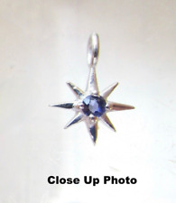 Minuscule pendentif céleste en argent sterling iolite étoile du Nord, pendentif céleste