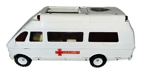 Vintage 70s Tonka Pressed Steel Metal Rescue Ambulance Sliding Door Works White - Picture 1 of 16