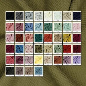 Waffelpique Meterware 0,5m Waffel Stoff 100% Baumwollstoff Tex 100 Waffelstoff - Bild 1 von 49