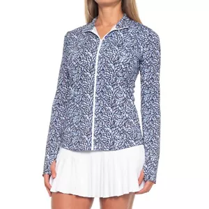 NWT TOMMY BAHAMA NAVY MARBLED PALM Long Sleeve Full Zip Golf Jacket - M L & XL - Picture 1 of 1