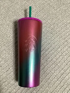 Starbucks Spring Vaso 2022 Brillo Ombre Taza de Acero Inoxidable Paja 24 Oz - Imagen 1 de 1