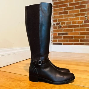 AQUATALIA Women's Brown Leather Knee High Boots 8.5 - Picture 1 of 24