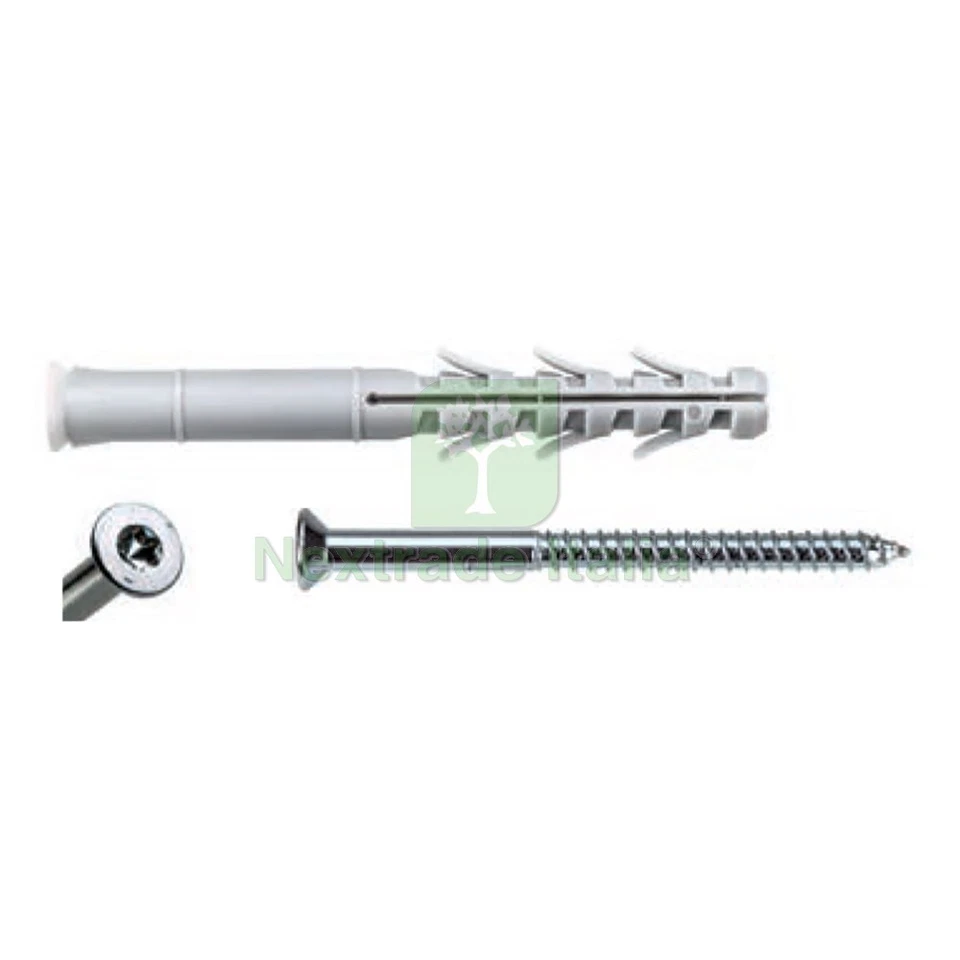 50PZ TASSELLO NYLON 'LATER CORNICE' C8A 80 LUVT 8 X 80 VITE TORX T30 5,5 X 85: - Immagine 1 di 1