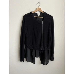 Chico’s Minerva Two-In-One Cardigan sweater Women’s Large Black - Picture 1 of 7