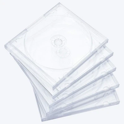 VISION MEDIA 50 X Single Clear CD Jewel Case with Assembled Clear Tray 10.4mm - Free Delivery