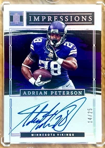 ADRIAN PETERSON 2023 Impeccable IMPRESSIONS On Card Auto 14/25 #II-AP VIKINGS - Picture 1 of 1