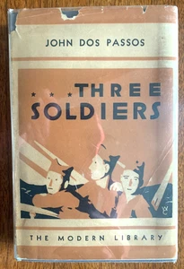 1932 - Three Soldiers - John Dos Passos - Modern Library BlueHC DJ vtg Mylar - Picture 1 of 7