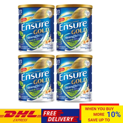 4 X Abbott Ensure Gold Plant‑Based Almond 800g Middle-Age & Elderly Milk - DHL - Image 1 of 4