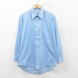 XLAddition Long Sleeve Shirt Men's 80's Aqua Other Striped 25jun23 Used SSYR-0 - Picture 1 of 4