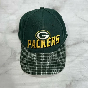 Vintage Green Bay Packers Logo Athletic Strapback Hat Green Plaid NFL Pro Line - Picture 1 of 4