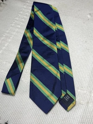 Corbata Polo Ralph Lauren Vintage Para Hombre Azul Verde Amarillo Rayas Seda Foto 1 de 4