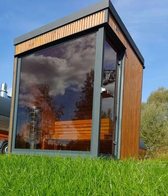 Outdoorsauna PORTO mit Thermo Lamellen 317 x 215 x 200 cm Saunaofen SPA Wellness - Bild 1 von 4