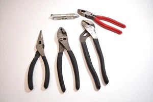 Craftsman Tools USA 3-Pc Black Grip Pliers Set Lot 45103, 45378, 45381 Plus More - Picture 1 of 9