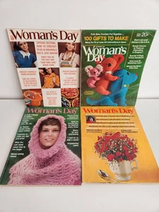 Woman's Day 1970s Magazine Lot Vtg Retro Fashion Lifestyle Crafts Frameable Ads - Imagen 1 de 13