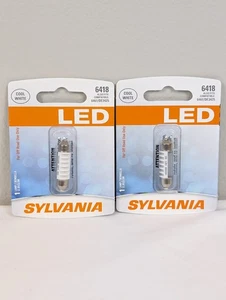 Sylvania Premium LED Light 6418 White 6000K Two Bulbs License Plate Tag Replace - Foto 1 di 5