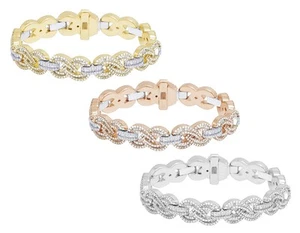 Baguette 10 3/5 CT Real Diamond Infinity Link Bracelet Gold  13MM  8" - Picture 1 of 8