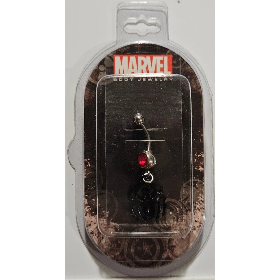 Marvel Spiderman Belly Button Ring Red Gem Body Jewelry Piercing New - Image 1 of 1