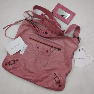 BALENCIAGA The City 2way Handbag Shoulder Bag Leather Pink Authentic Vintage !!! - Picture 1 of 13