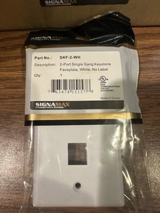 SIGNAMAX SKF-2-WH PLAQUE FRONTALE 2 PORTS SIMPLE BANDE CLÉ BLANCHE 10EA (NEUF) - Photo 1/2