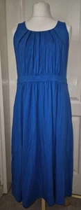 BODEN Sleeveless Maxi Dress Royal Blue Jersey Size 16R, Pleating- New With Tags - Picture 1 of 8