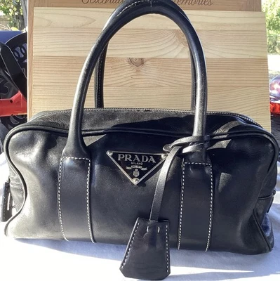 PRADA Bauletto Satchel/Top Handle Small Bag Black Leather - Image 1 of 4