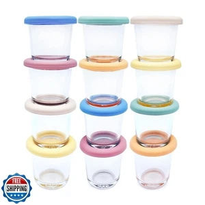 Elk and Friends 4oz Borosilicate Glass Baby Food Storage Jars with Silicone L - Picture 1 of 5