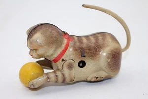 Vintage 1940s Kohler US Zone Germany Tin Litho Wind Up Toll Over Cat Tin Toy  - Bild 1 von 5