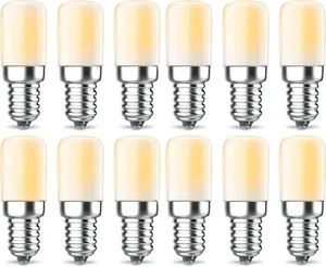 12-Pack T8 E12 LED Light Bulbs Warm White 2W Energy-Efficient Small Night Light - Picture 1 of 11
