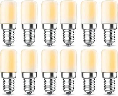 12-Pack T8 E12 LED Light Bulbs Warm White 2W Energy-Efficient Small Night Light - Image 1 of 4
