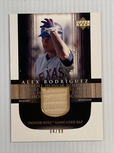 2002 Upper Deck Honor Roll Game Bats #BAR2 Alex Rodriguez Hand 94/99 - Picture 1 of 3