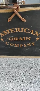 Vintage American Grain Co. Holzmasereimer Schmiedeeisen antik primitiv - Bild 1 von 14