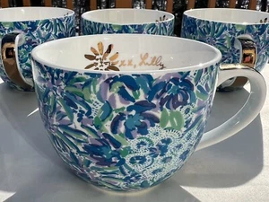 Juego de tazas de té taza de café Lilly Pulitzer Lion (4) tono dorado estampado firmado - Imagen 1 de 18