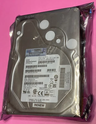 HPE 4TB 7.2K RPM SATA 6Gbps 3.5" HDD MB4000GDPUB Renew - 759935-004 - New Sealed - Image 1 of 4